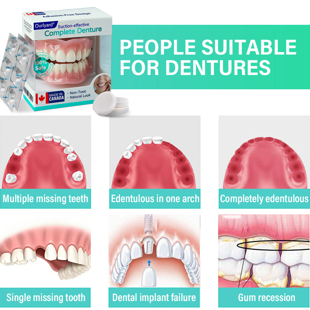 ✅ Made and Shipped from Canada | Ourlyard® Suction-fit Complete Denture