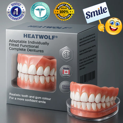 ✅ Made and Shipped from the Canada | HEATWOLF® Adaptable Custom-Fit Functional Complete Dentures 🍀up